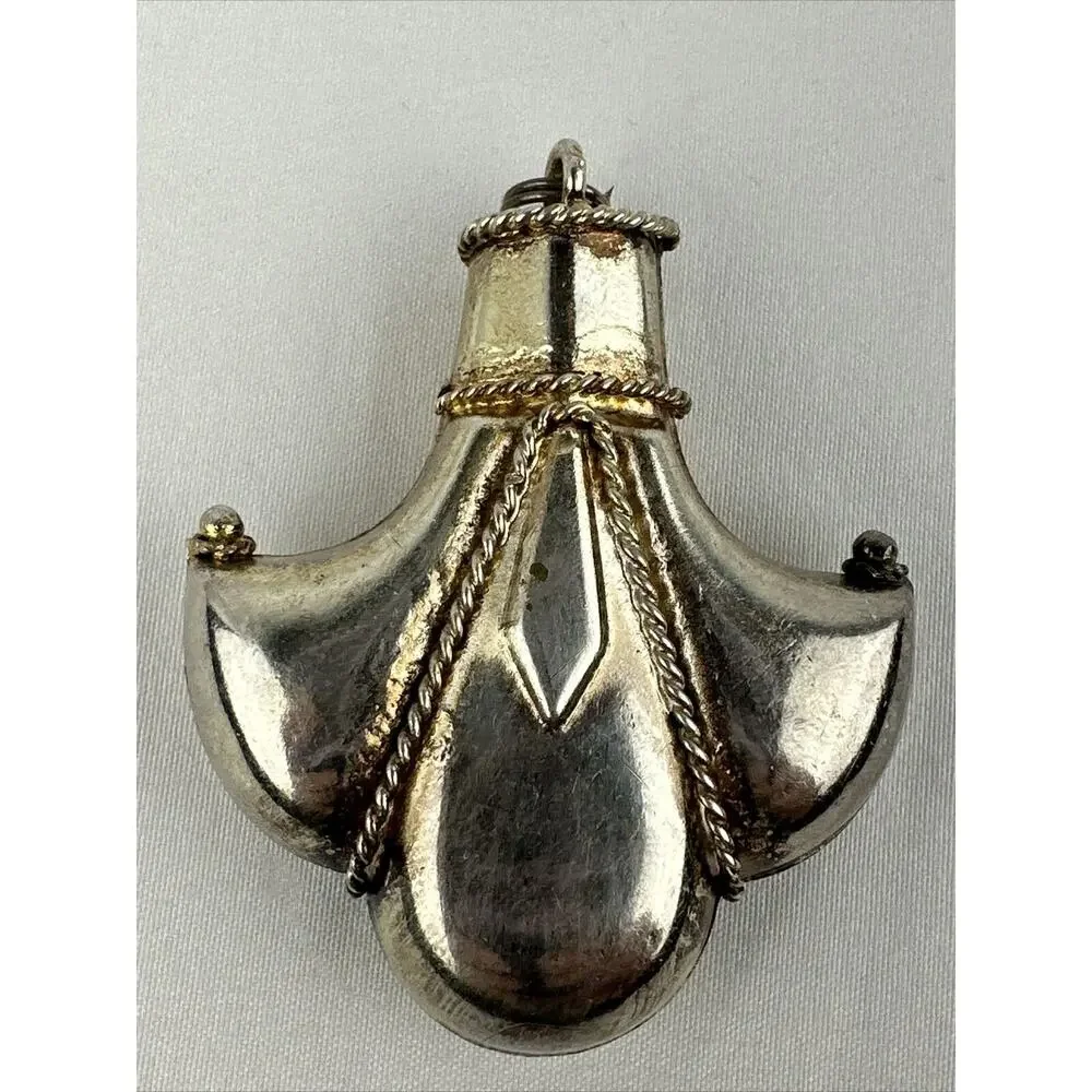 Vintage 3-D Dimensional Silver Fleur‎ de Lis Pendant Steampunk French Goth